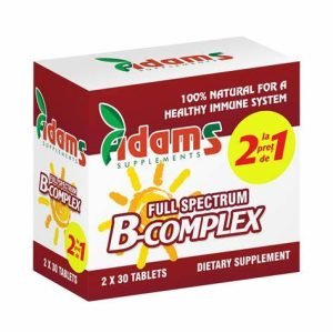 Vitamina B complex pachet 1 cu 1,Adams,60 comprimate