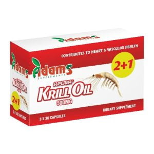 krill oil pachet 2 cu 1, adams,90 capsule