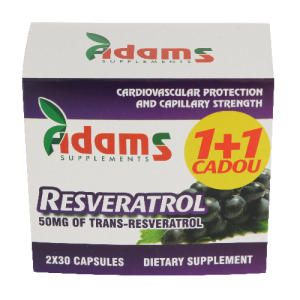 Resveratrol pachet 1 cu 1,Adams,60 comprimate