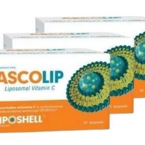 Pachet 3x ascolip vitamina C lipozomala, 1000 miligrame, 30 plicuri