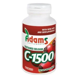 Vitamina C cu Macese, 1500miligrame, 90 comprimate, Adams Vision